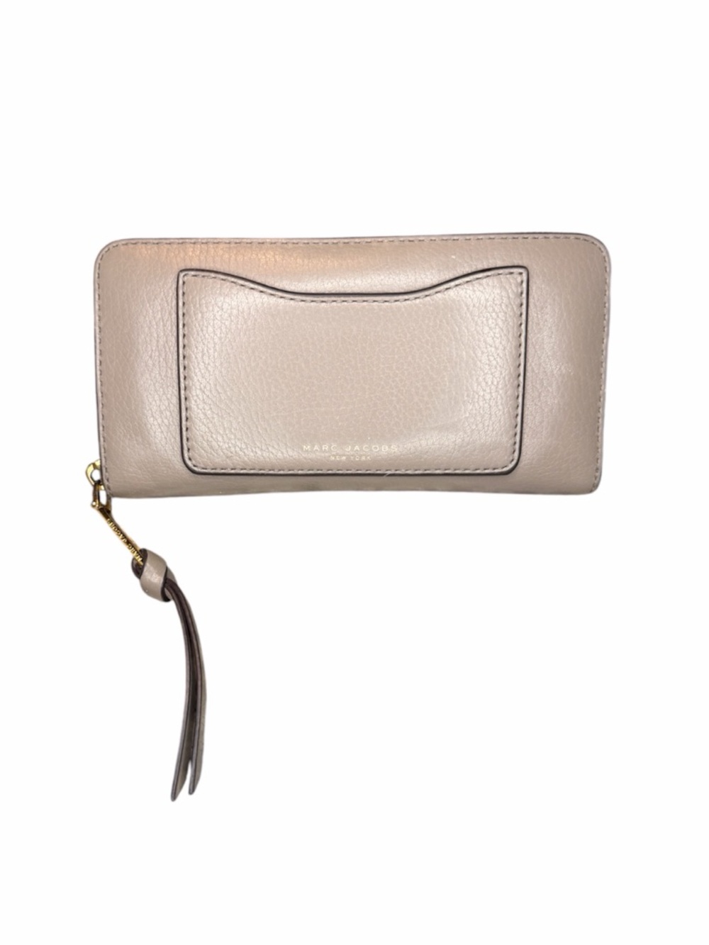 Marc Jacobs Neutral Taupe Zip Around Wallet with Tassel